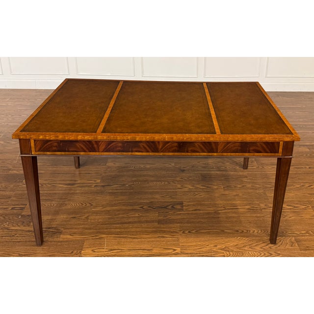 Hepplewhite Mahogany Writing Desk by Leighton Hall - Showroom Sample For Sale - Image 10 of 18