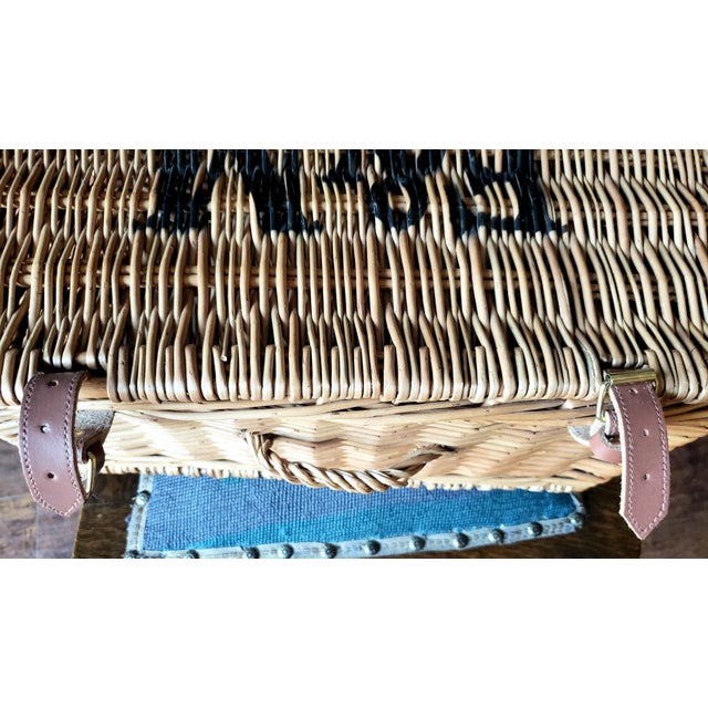 Fortnum & Mason 20" British Wicker Picnic Hamper Basket For Sale - Image 14 of 18