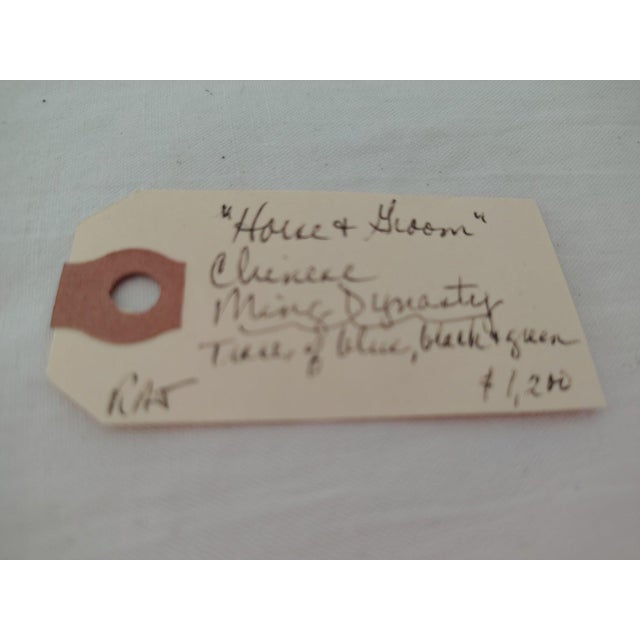 Antique Chinese Ming Dynasty Glazed Pottery Horse and Groom For Sale In Portland, ME - Image 6 of 6