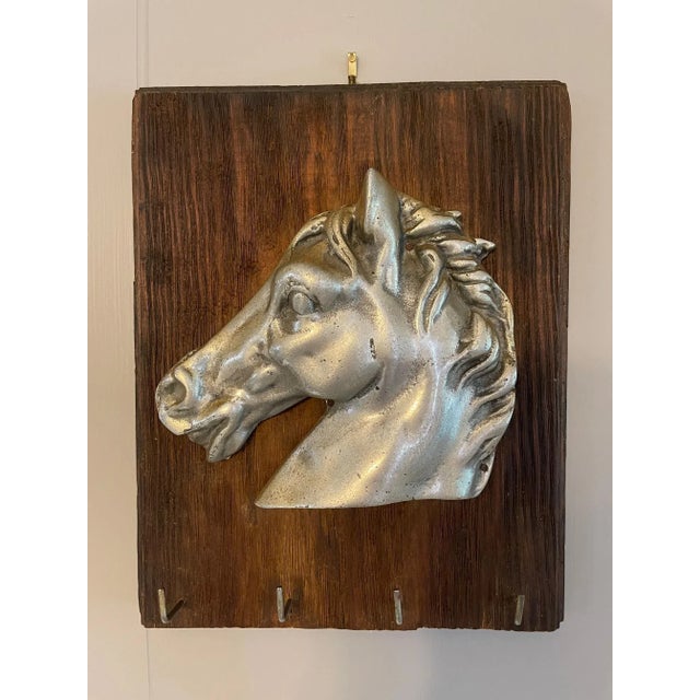 Mid 20th Century Pewter Horse Head Sculpture Key Holder For Sale - Image 12 of 13