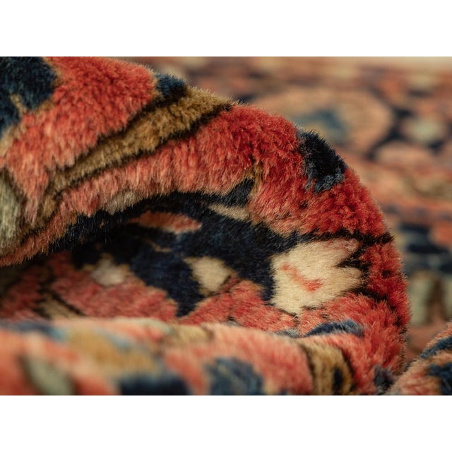 Blue Antique Sarough Rug, 1920s For Sale - Image 8 of 14