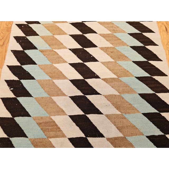 Vintage Navajo Rug, Eye Dazzler Pattern, Wool & Cotton, Native American Wall Art, 3x5 For Sale In Chicago - Image 6 of 12