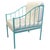 Wrought Iron Turquoise Lounge Chair with White Cream Fabric