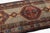 1950s Vintage Hand-Knotted Kurdish Long Runner Rug With Diamond Medallions in Terracotta, Camel, and Indigo For Sale - Image 5 of 9