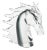 Vintage Italian Murano 1980's Sommerso Glass Horse Head Sculpture Grays, Clear For Sale