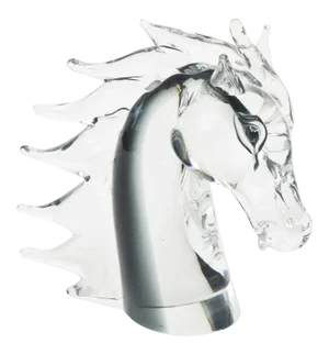 Vintage Italian Murano 1980's Sommerso Glass Horse Head Sculpture Grays, Clear