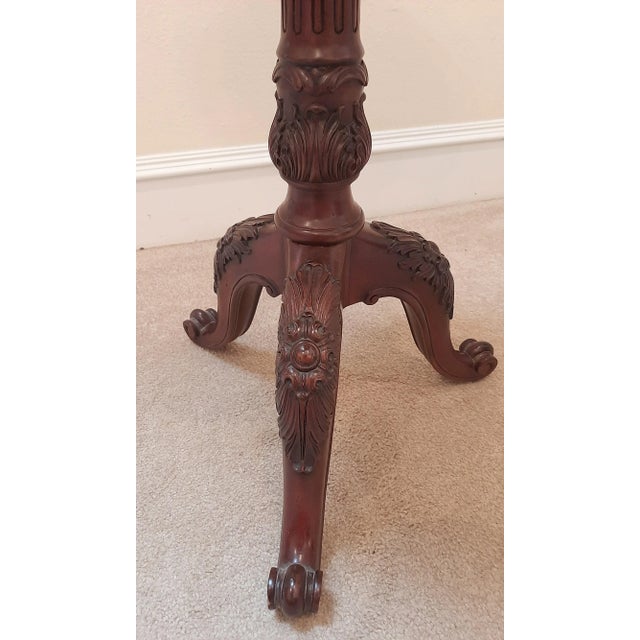 Queen Anne Maitland-Smith Leather Pie Crust Table For Sale - Image 3 of 18