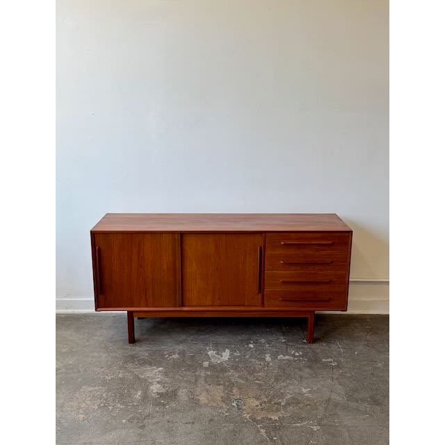 Check out this compact and gorgeous 1970’s Danish modern teak credenza. Literally the perfect size. Not too small not too...
