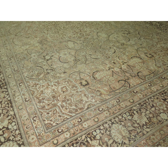 Persian Zabihi Collection Elegant Palace Size Antique Persian Tabriz - 6'6" x 19'6" For Sale - Image 3 of 12