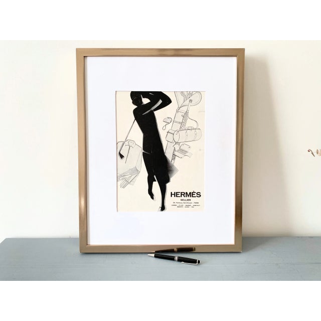 A full page of Hermes rare vintage lithograph advertisement, published during period of 1843-1955 years. This...