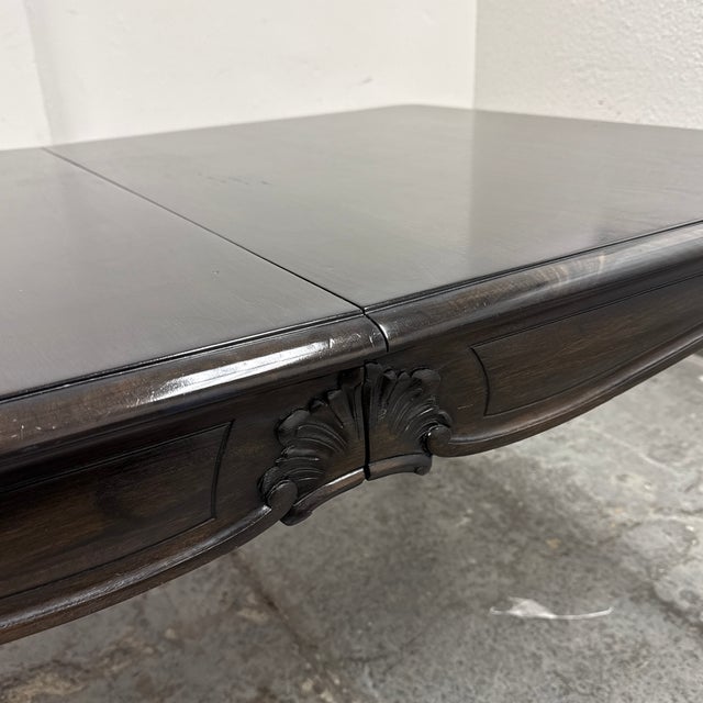 Black Louis XV Style Wood Dining Table, Vintage For Sale - Image 8 of 12
