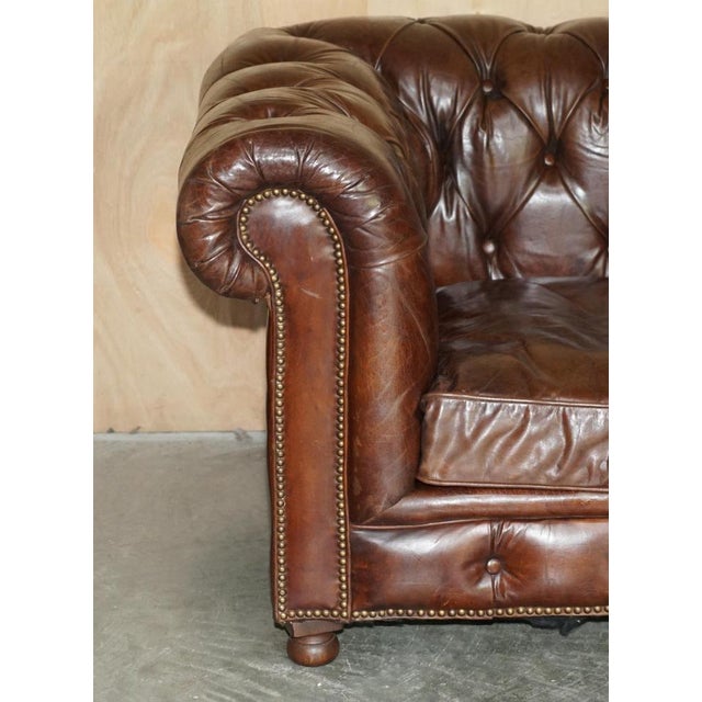 Vintage Heritage Chesterfield Sofa in Brown Leather from Halo For Sale - Image 3 of 18