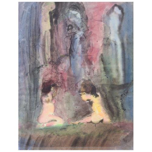 Swedish Artist, Begråtande, 1969, Mixed Media on Paper For Sale - Image 6 of 6