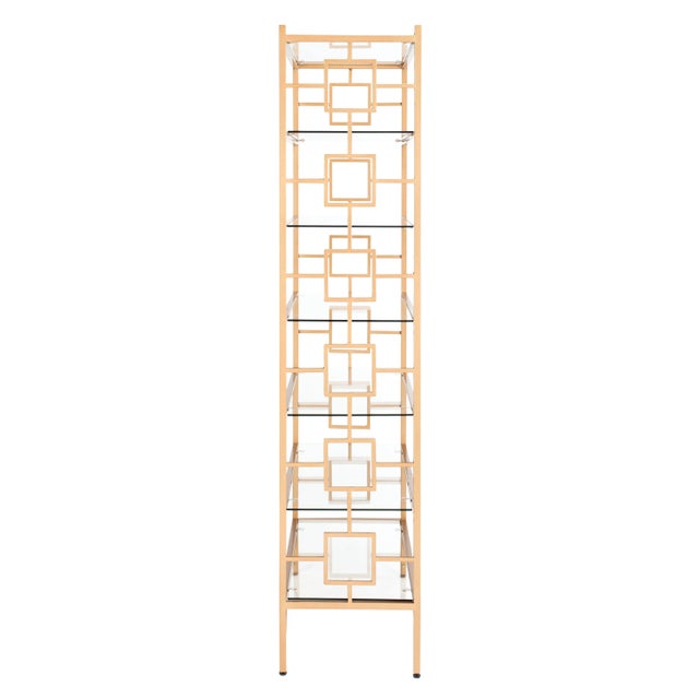 Modern 7 Tier Etagere in Gold & Clear For Sale - Image 3 of 8