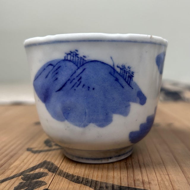 Ceramic Edo Hand-Painted Yunomi Tea Cups, Japan, Set of 18 For Sale - Image 7 of 18