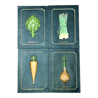 Vintage Vegetable Relief Wall Plaques - Set of 4 For Sale