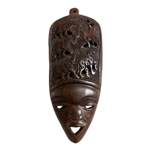 Authentic Hand-Carved African Wooden Wall Mask