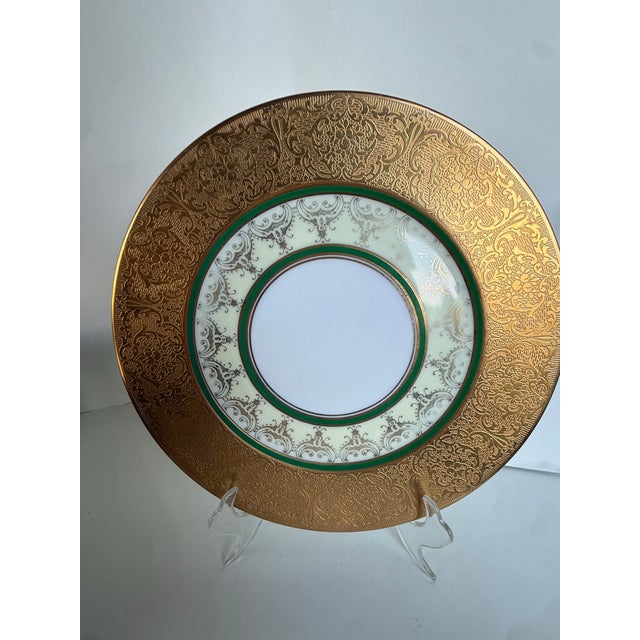 A set of 11 service plates by Edelstein Bavaria, Germany, circa 1930s–40s. At a generous 12” diameter, these are oversized...
