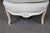 French Louis XVI Style Creme & Blue Accent Paint Decorated Chaise Lounge For Sale - Image 12 of 14