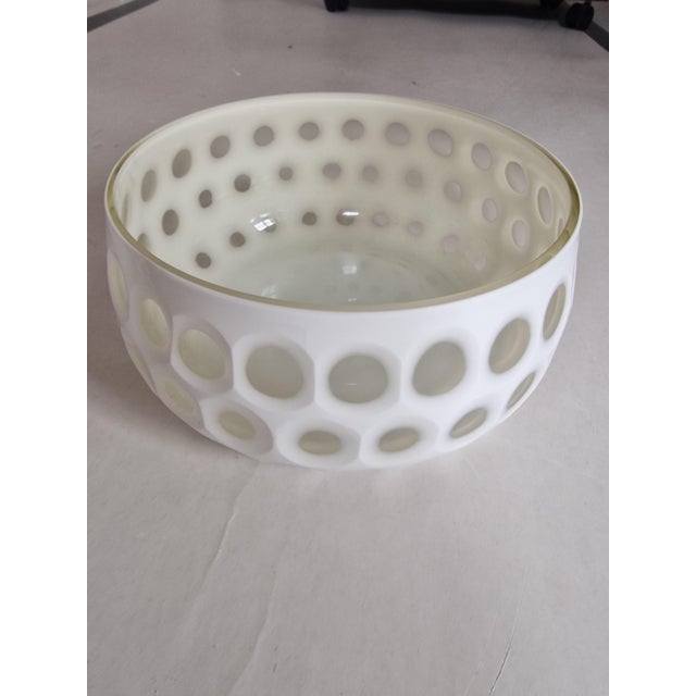 Vintage White Glass Bowl For Sale - Image 5 of 5