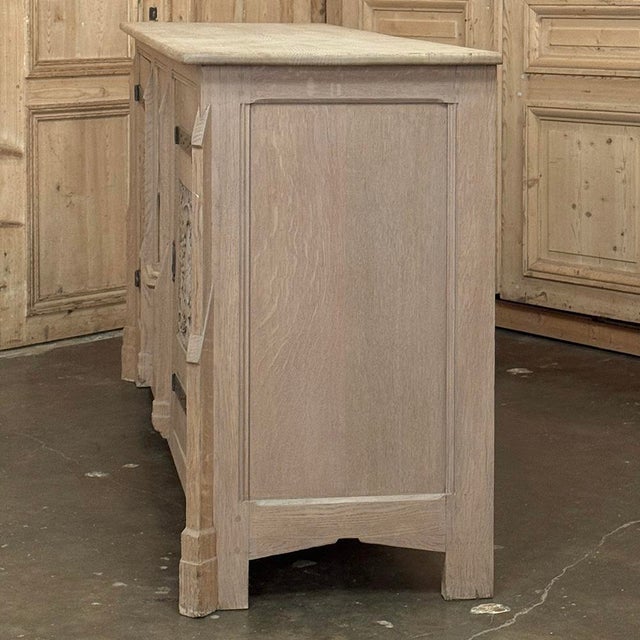 Antique Gothic Revival Stripped Oak Buffet For Sale - Image 10 of 18