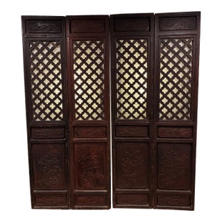 Set of Four (4) Courtyard Lattice, Antique Screens C. 1800 For Sale
