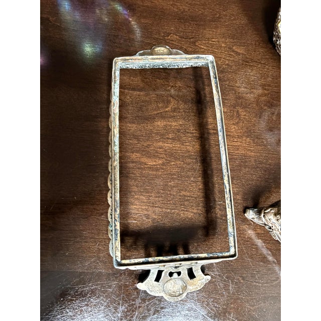 Rare Jules Vieillard & Co. 19th C. French Jardiniere Bronze/Porcelain. Enameled. Foo Dog Feet. Porcelain Elephant Handles. 13.5”x9.5”x6.75” For Sale - Image 9 of 10