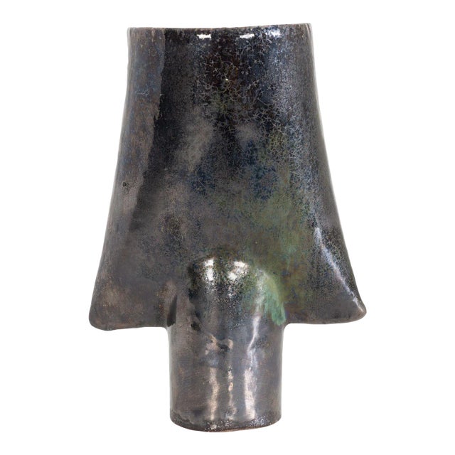 1980s Otto Natzler Spade Form Vase For Sale