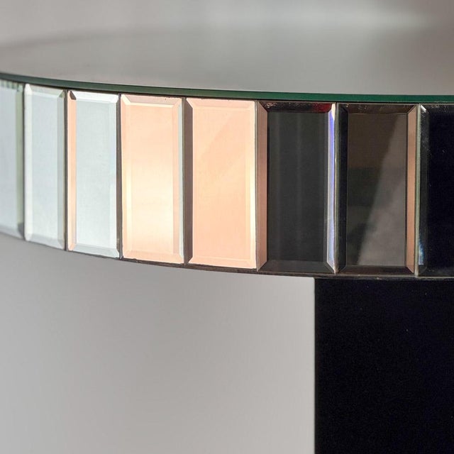 Art Deco Round Mirrored Bar Table in Black Painted Wood, 1930s For Sale - Image 13 of 18