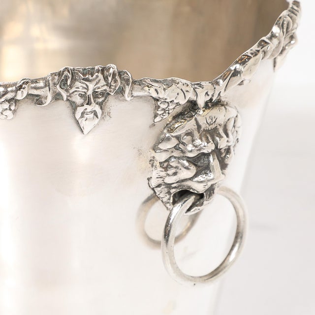 Neoclassical Sterling Silver Bacchus Ice Bucket Signed James Deakin & Sons For Sale - Image 10 of 11