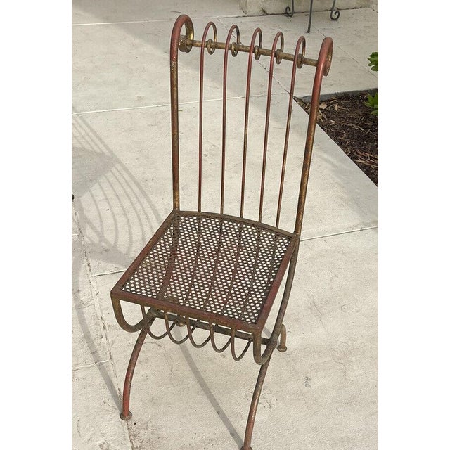 Mid-Century Modern 1940s or 50s Mid Century Mid-Century Modern Gold Gilt Iron Chair For Sale - Image 3 of 6
