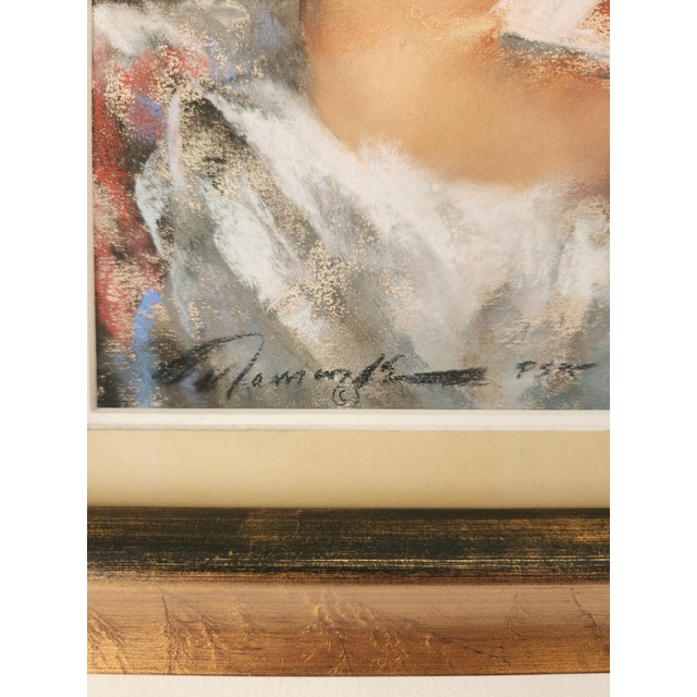 Portraiture Ramon Kelley Original Pastel Painting Nude Portrait of a Seated Woman For Sale - Image 3 of 12