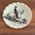 Round equestrian horse and rider trinket dish catchall with scalloped edges. Imagine using it atop a guest room nightstand...