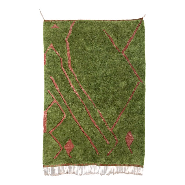 Hand-Knotted Wool Rug by Azele Studio For Sale