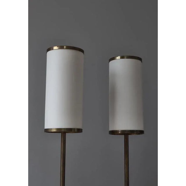 Large Danish Modern Floor Lamps in Patinated Brass by Kay Kørbing, 1960s, Set of 2 For Sale - Image 13 of 18