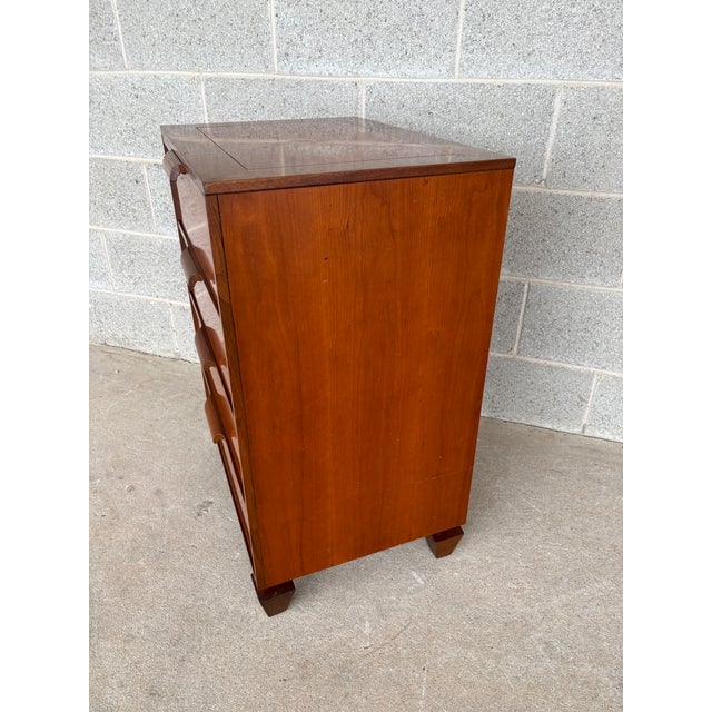 Mid-Century Modern Tomlinson Mid Century Modern 3 Drawer Cherry & Walnut Nightstand For Sale - Image 3 of 11