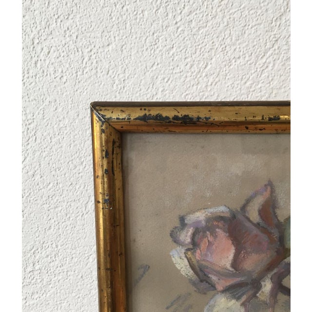 Louis Henri Salzmann, Deux roses en vase, 1938, Pastel on Paper, Framed For Sale - Image 6 of 9
