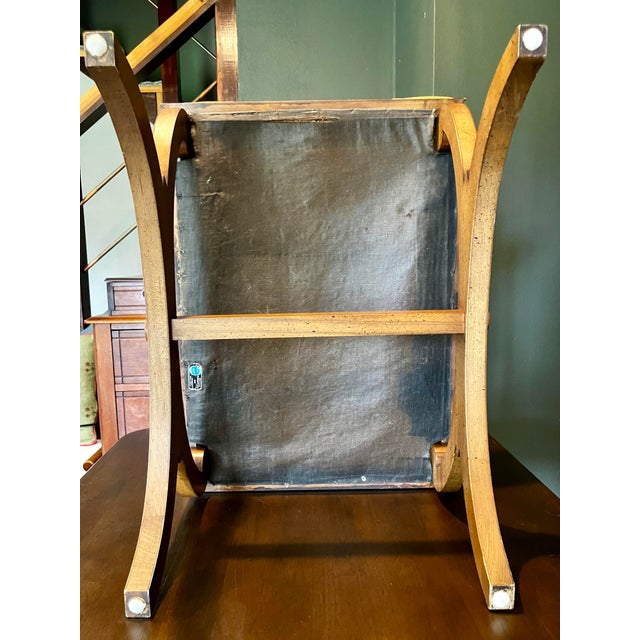 Vintage Regency-Style X-Base Bench by Gilliam Furniture, Featuring Tufted Chartreuse Velvet Upholstery For Sale - Image 15 of 18