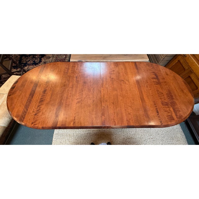 Traditional Queen Anne Style Oval Extension Dining Table For Sale - Image 4 of 12