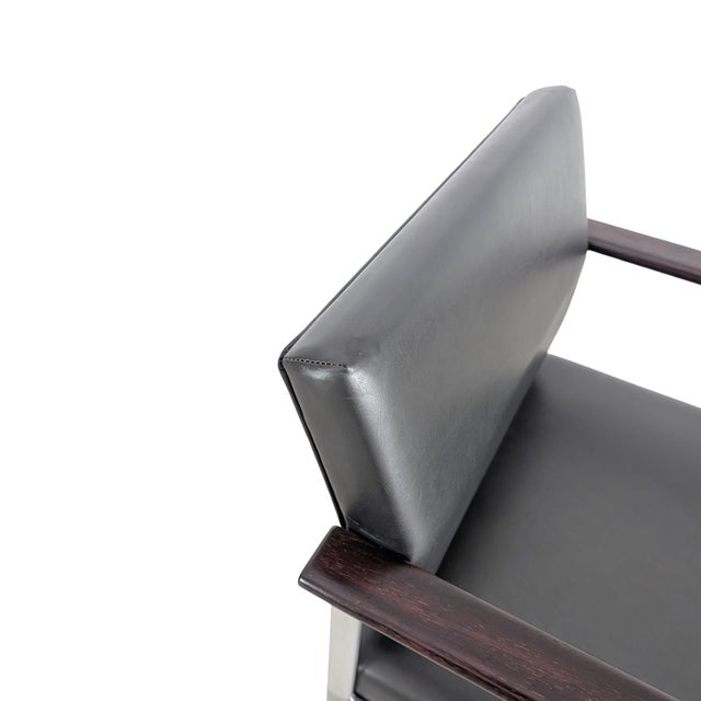 Black Vintage Chairs in Leather from Lübke, Set of 5 For Sale - Image 8 of 12