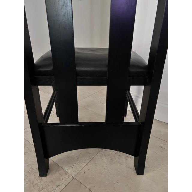 Charles Rennie Mackintosh "Argyle" Chair, Vintage 1990s Alivar Model 854 L1 – With Black Leather Seat For Sale - Image 9 of 13