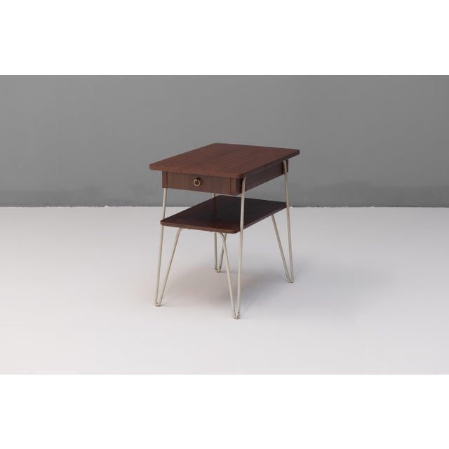 Wood Mid-Century Modern Bedside Tables, 1960, Set of 2 For Sale - Image 7 of 9