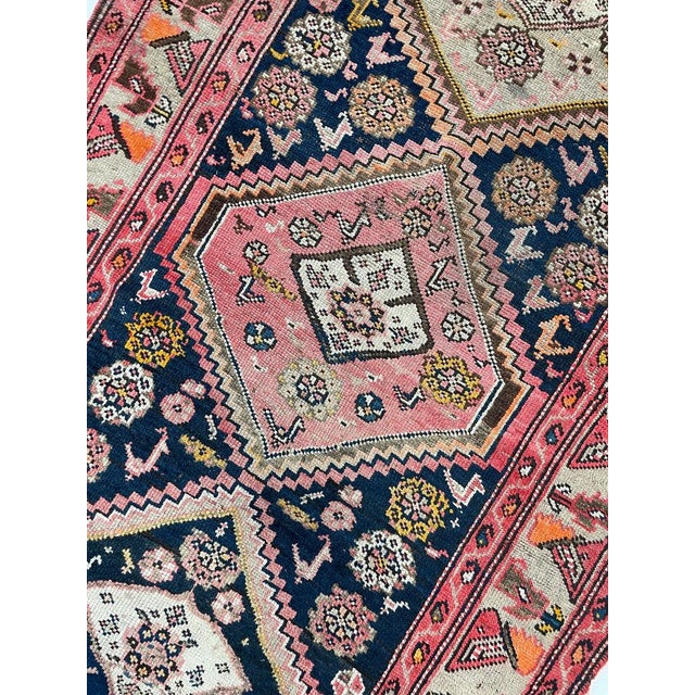 Wide Antique Runner SUNSET COLORS with Family of Sheep & Birds Woven Rug 4.4 x 12.4 For Sale - Image 13 of 16