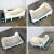 Vintage Sleigh-Style Child, Doll or Dog Bed White With Blue Trim & Nail Head Design For Sale - Image 12 of 13