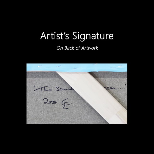 The Sound of the Ocean - Soft Pastel Tone Oceanscape Painting on Canvas Original Artwork by Charlotte Elizabeth For Sale - Image 9 of 9