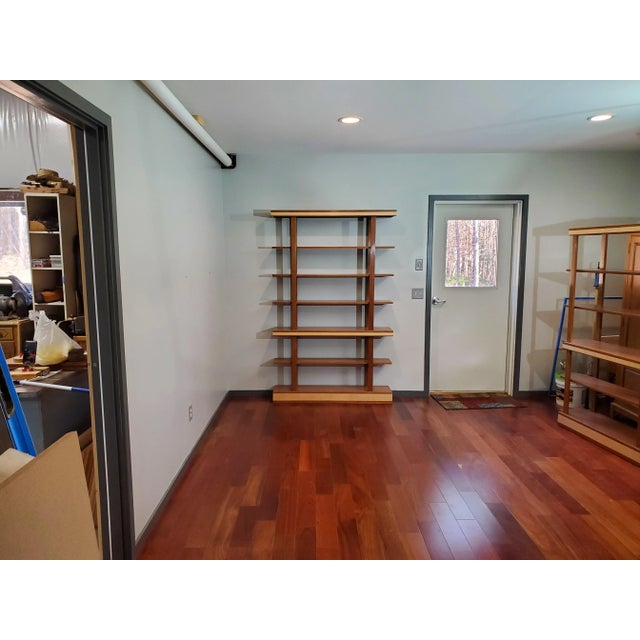 Cherry Bookcase With Curly Maple Accent - 50" For Sale - Image 6 of 11