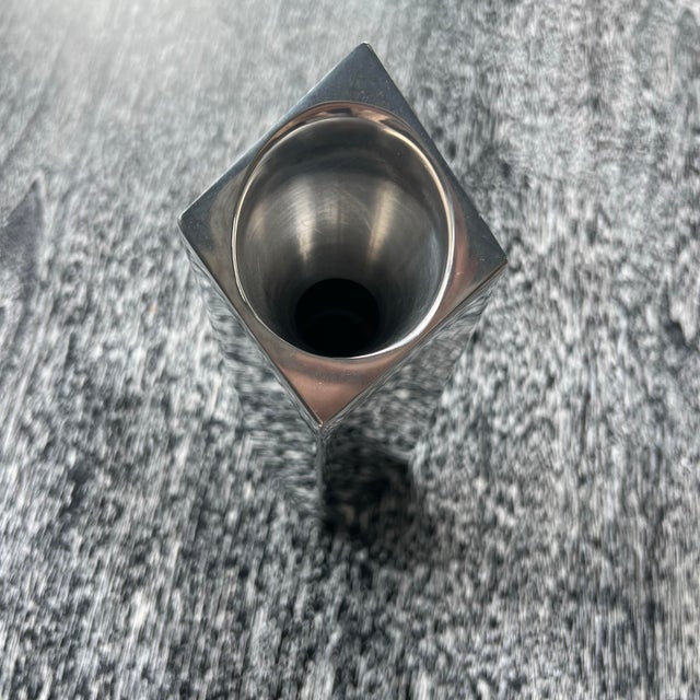 Metal Vintage Nambe 1996-6114 by Fred Bould Candle Holder. For Sale - Image 7 of 9