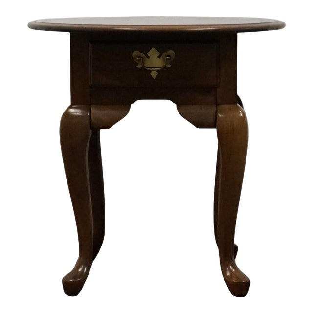 Broyhill Furniture Solid Cherry Traditional Style 27" Oval Accent End Table For Sale