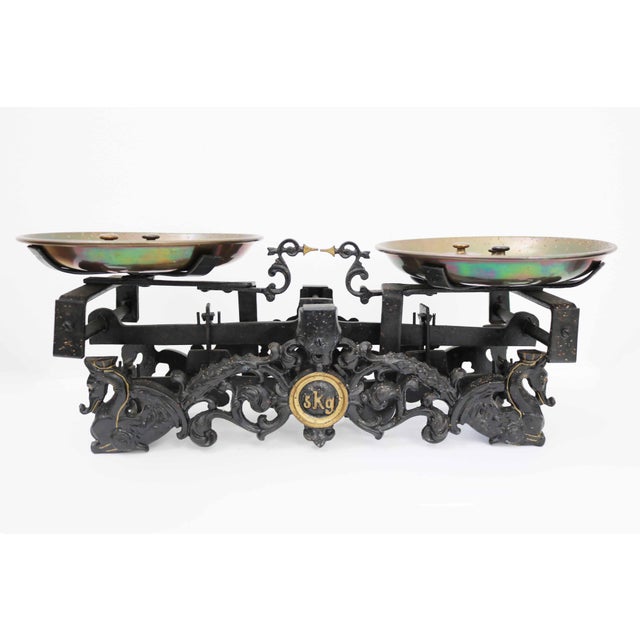 Antique Cast Iron Beam Balance with Dragon Motif by Juliusz Sperling, 1920s For Sale - Image 9 of 9