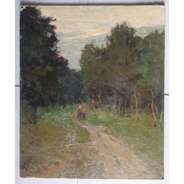Original Ukrainian Impressionism Painting: Woodland Scenery, 1962 60-50 For Sale - Image 9 of 10